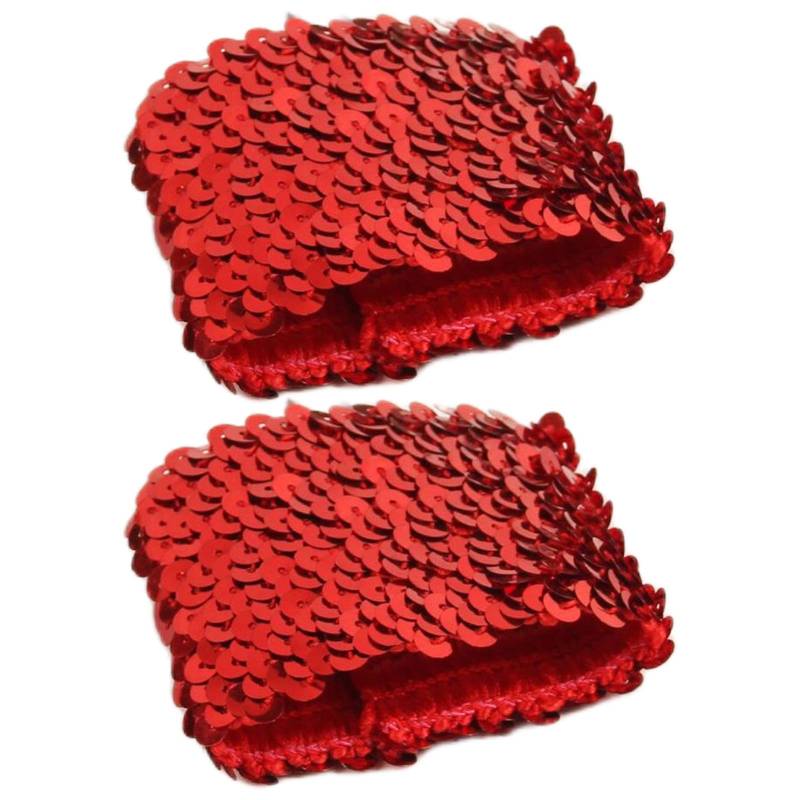 Mode Glitzernde Pailletten Stulpen Elastische Armstulpen für Damen und Mädchen Verschiedene Partykostüm Dekorative Überärmel rot von Joom DACH