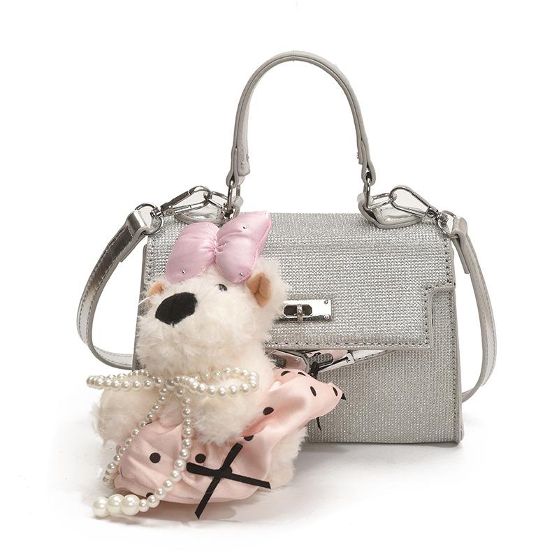 Mode Handtasche Damen Neue Vielseitige Lässige Schulter Messenger Bag No pendant silber von Joom DACH