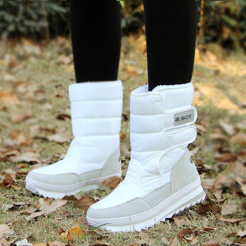 Mode Heiße Schnelle Lieferung Frauen Stiefel Mode Warme Schuhe Frau Wasserdichte Winter Stiefel Frauen Bunte Plus Samt Schnee Boot Damen schuhe 11 weiß von Joom DACH