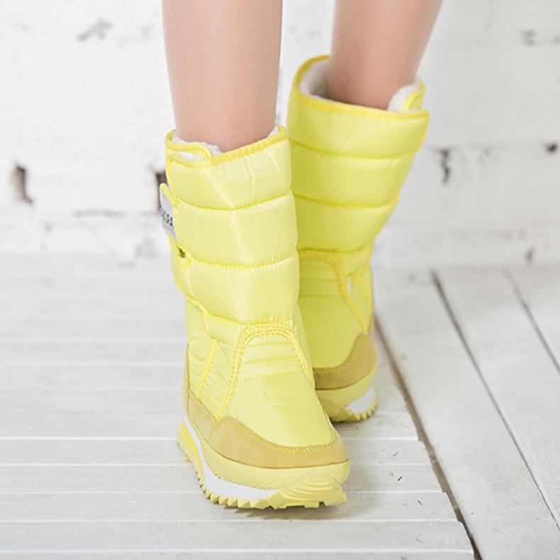 Mode Heiße Schnelle Lieferung Frauen Stiefel Mode Warme Schuhe Frau Wasserdichte Winter Stiefel Frauen Bunte Plus Samt Schnee Boot Damen schuhe 7 gelb von Joom DACH