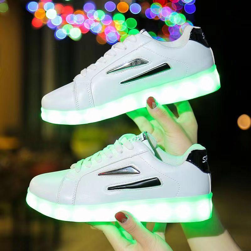 Mode Heißer Verkauf 2025 Erwachsene Damen Herren Kind Leuchtende Sneaker Leuchtend USB-Aufladung Jungen LED Bunte Leuchtschuhe Schuhe Tanzschuhe 38 von Joom DACH