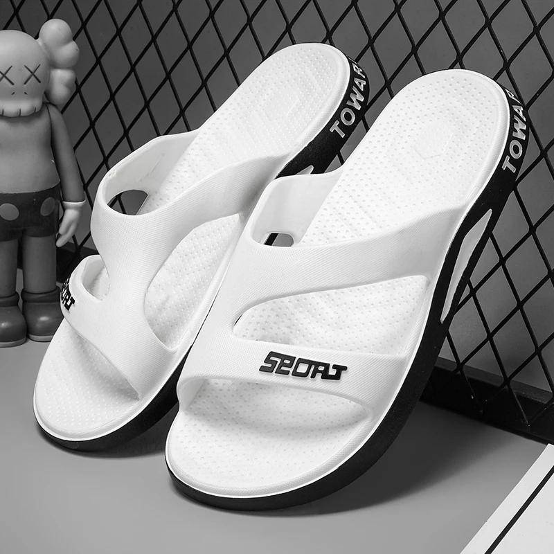 Mode Herren Hausschuhe PVC Weiche Sohle Rutschfeste Folien Lässige Outdoor Strand Flip Flops Home Badezimmer Paare Hausschuhe Neue Sandale 45 von Joom DACH