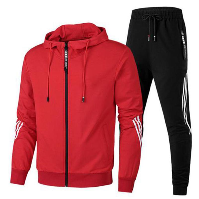 Mode Herren Kapuzenpullover + Sporthose Herbst und Winter lässiger Jogginganzug S rot von Joom DACH
