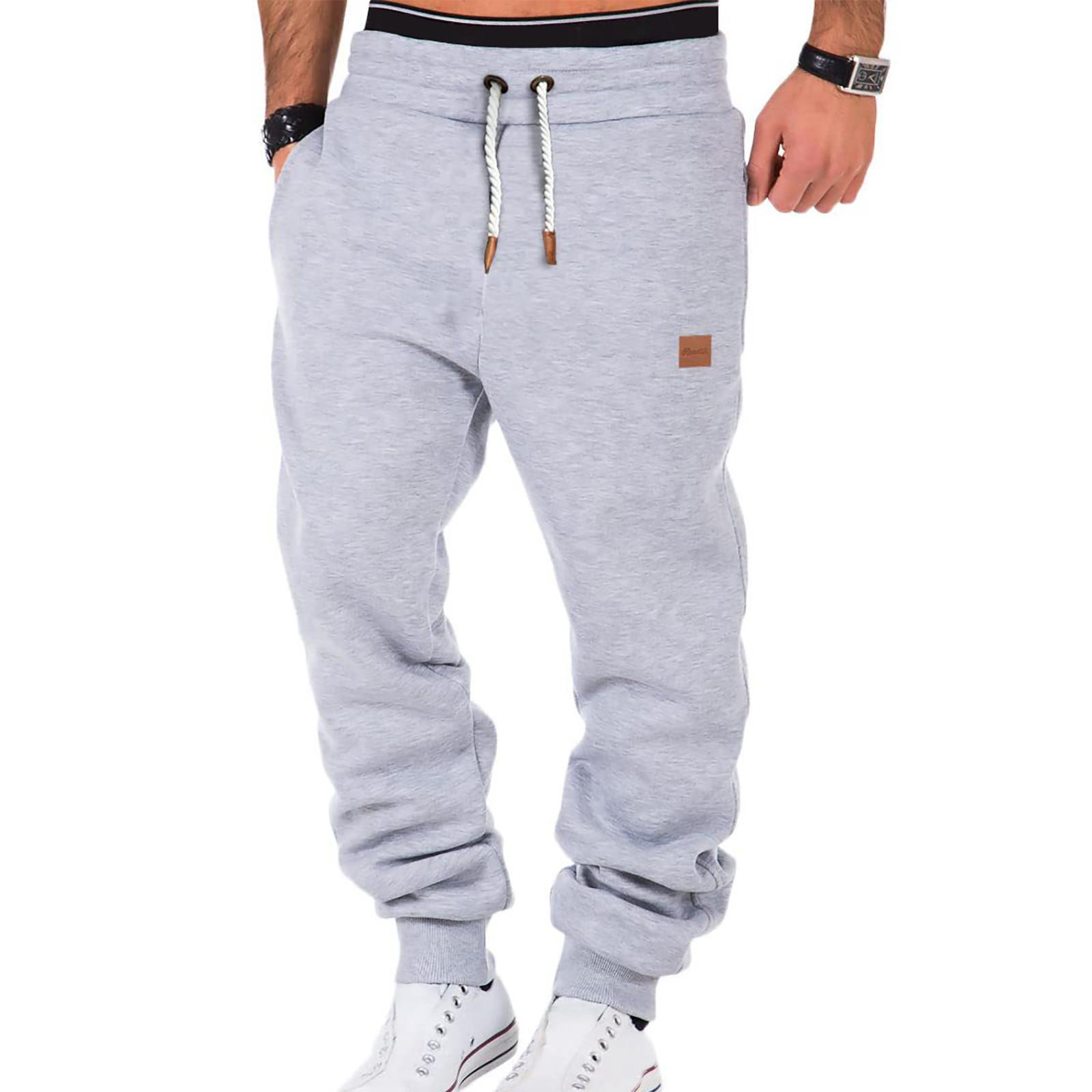 Mode Herren Sport Farbe Verband beiläufige lose Jogginghose Kordelzug Hose L von Joom DACH