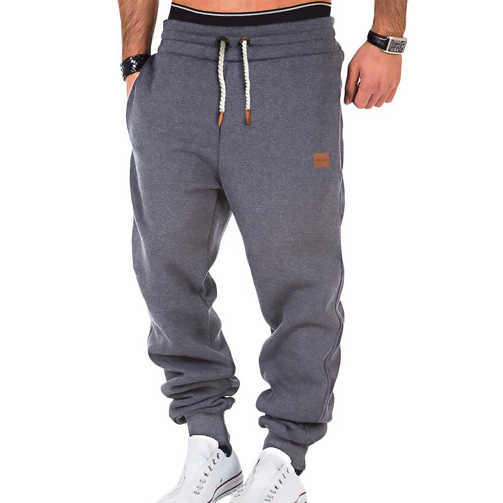 Mode Herren Sport Farbe Verband beiläufige lose Jogginghose Kordelzug Hose XXL von Joom DACH