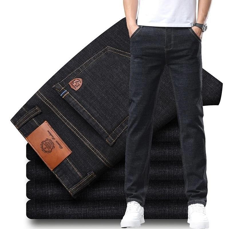 Mode Herren Stretch Locker Gerade Jeans Lässig Elastisch Slim Fit Denimhose Männlich Businesshose Große Größe 28 40 34 von Joom DACH