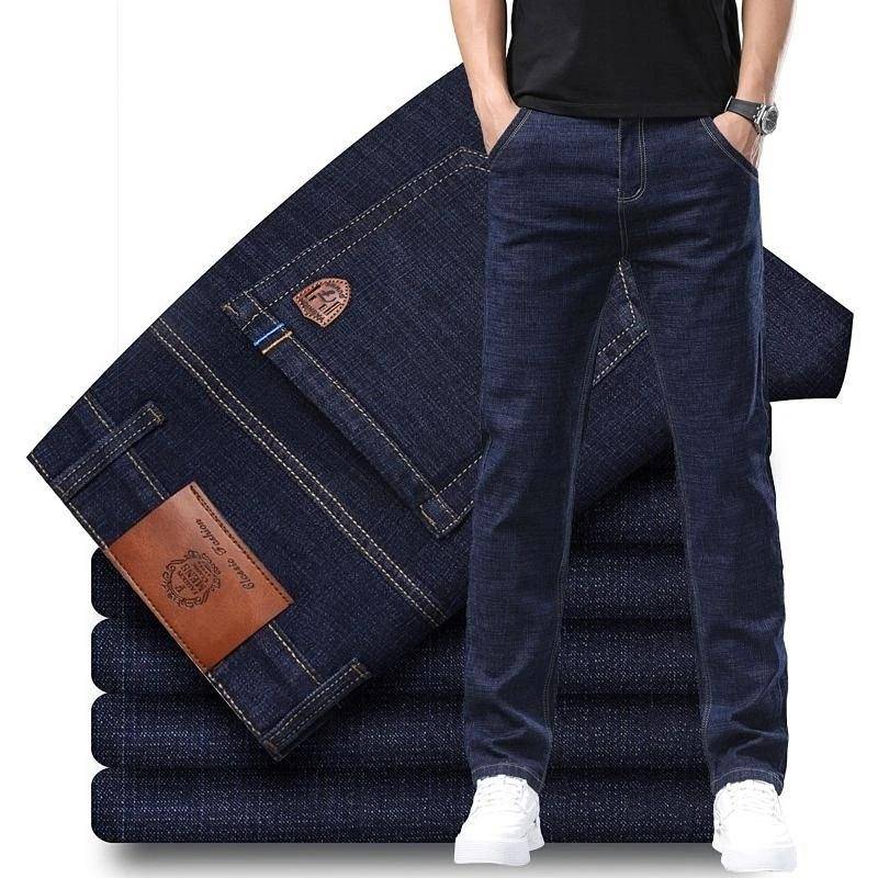 Mode Herren Stretch Locker Gerade Jeans Lässig Elastisch Slim Fit Denimhose Männlich Businesshose Große Größe 28 40 34 von Joom DACH