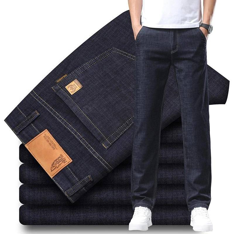 Mode Herren Stretch Locker Gerade Jeans Lässig Elastisch Slim Fit Denimhose Männlich Businesshose Große Größe 28 40 38 von Joom DACH