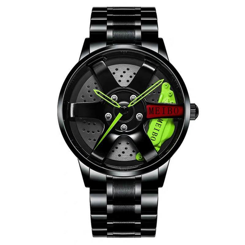 Mode Herren Uhren Luxus Quarz Armbanduhren für Männer Edelstahl Uhr Casual Business Männliche Uhr grün/schwarz von Joom DACH