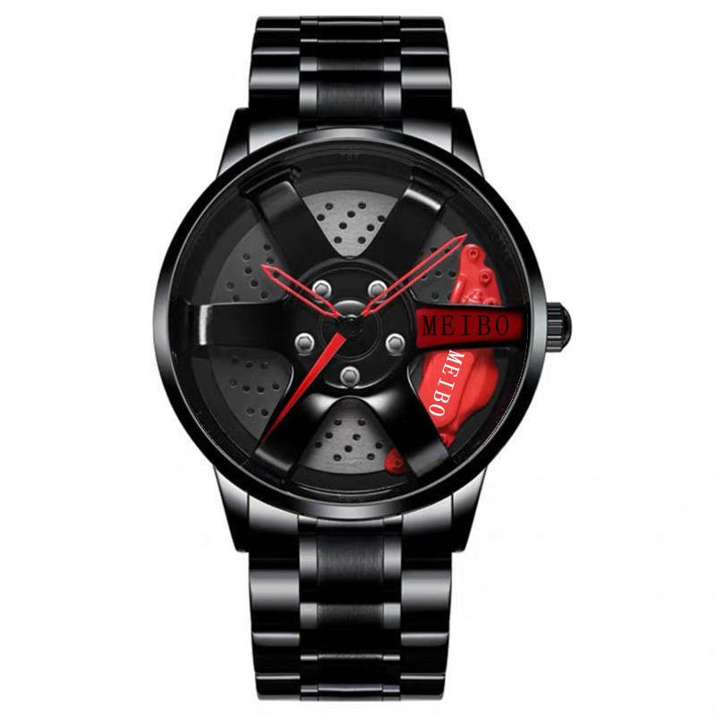Mode Herren Uhren Luxus Quarz Armbanduhren für Männer Edelstahl Uhr Casual Business Männliche Uhr schwarz/rot von Joom DACH
