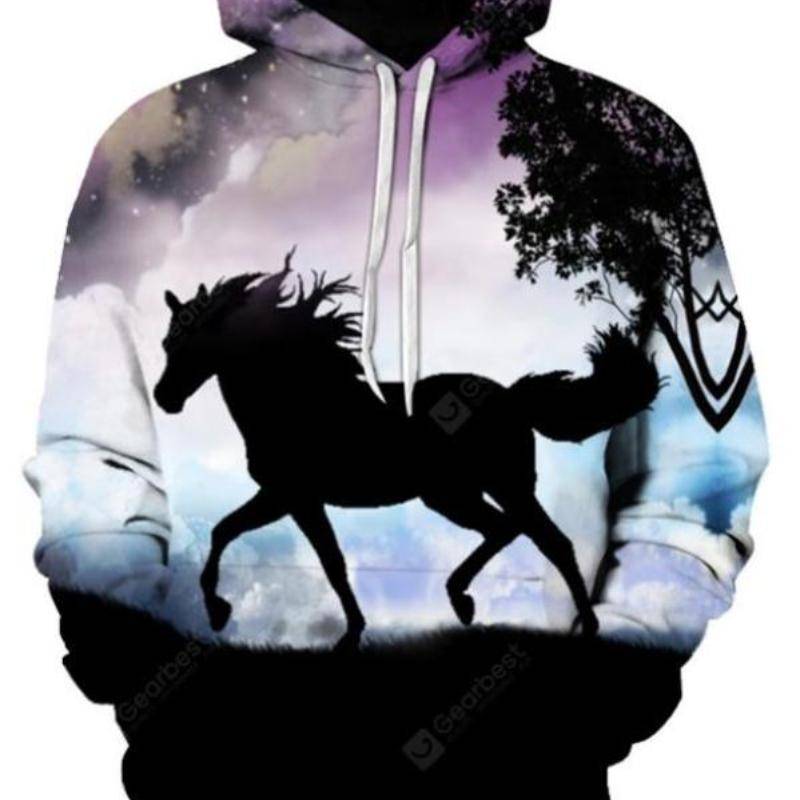 Mode Hoodies Teen Mädchen 3D Gedruckt Pferd Mit Kapuze Sweatshirt Kinder Hoodie Lose Pullover Herbst Kinder Kleidung Streetwear M von Joom DACH