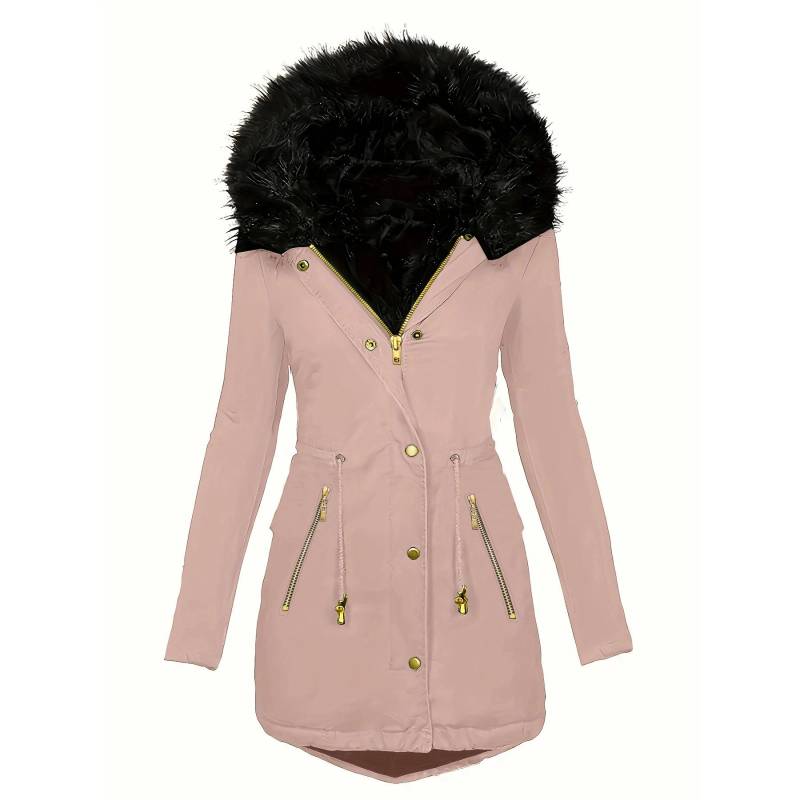 Mode Jacke Parka Damen Samt Parka Mantel Dick Warm Winter S rosa von Joom DACH
