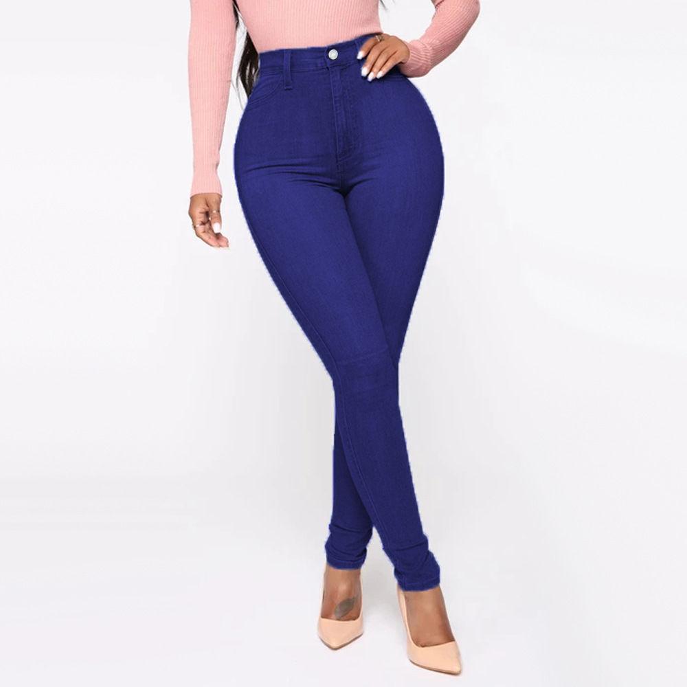 Mode Jeans Frauen Heben Hüfte Dünne Kleine Bein Hosen Elastische Große Größe Neun-minuten Hosen Vielseitig Helle Jeans XL von Joom DACH