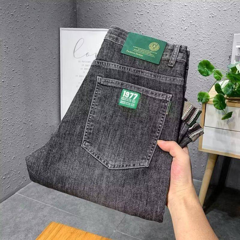 Mode Jeans Herren Trendy Herren Slim Fit Skinny Hosen Herrenhosen Frühling und Herbst Sommer Neue elastische schöne lässige lange Hosen 33 schwarz von Joom DACH
