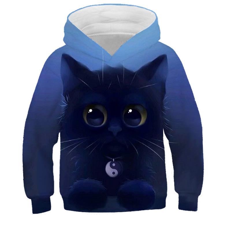 Mode Katze Hoodie Teen Mädchen Jungen 3D Gedruckt Hoodie Hoodie Kinder Hoodie Lose Pullover Herbst Kinder Kleidung Streetwear 160 von Joom DACH
