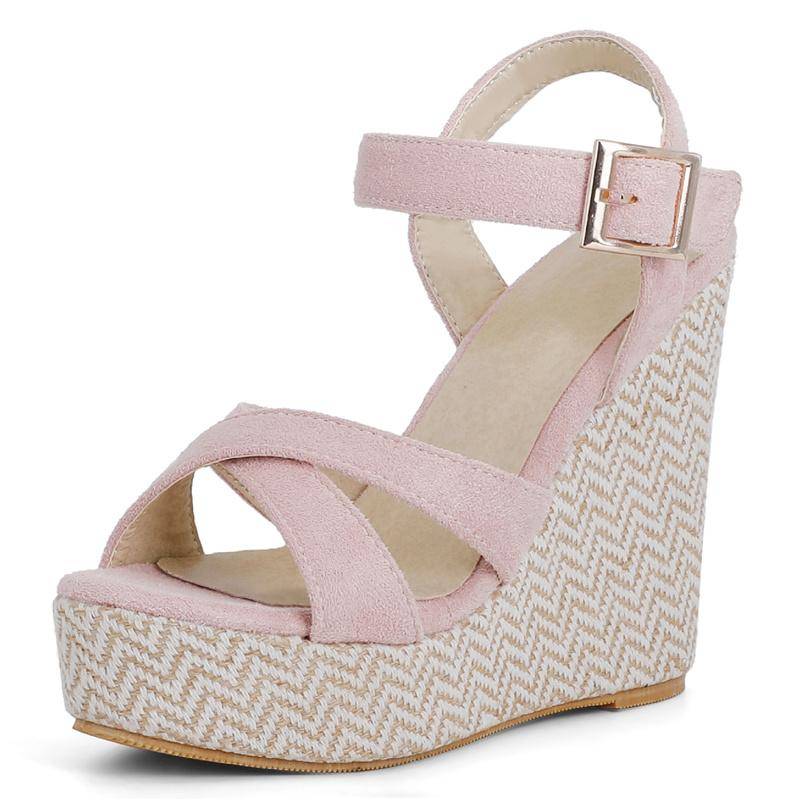 Mode Keil Sommer Sandalen Schuhe Für Frauen Mode Heels Gladiator Sandale Plattform Casual Party Schuhe Weibliche Flip-Flops Große Größe 44 45 rosa von Joom DACH