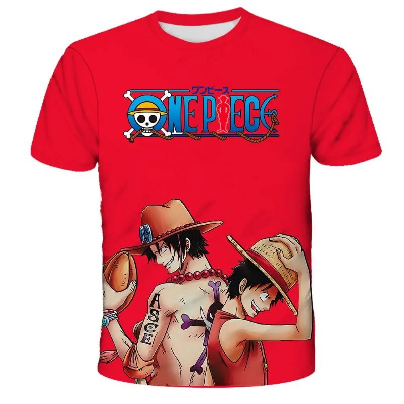 Mode Kid Anime One Piece Luffy T-Shirt Jungen Kleidung Kinder Jungen T-Shirt Kinder T-Shirt Sommer Kurzarm Tops Tees M von Joom DACH