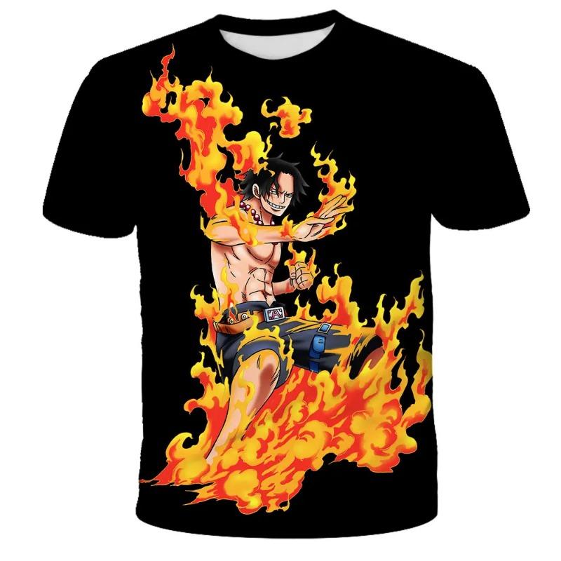 Mode Kid Anime One Piece Luffy T-Shirt Jungen Kleidung Kinder Jungen T-Shirt Kinder T-Shirt Sommer Kurzarm Tops Tees S von Joom DACH