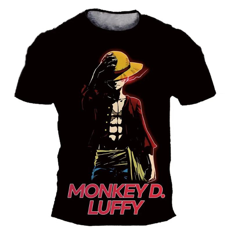 Mode Kid Anime One Piece Luffy T-Shirt Jungen Kleidung Kinder Jungen T-Shirt Kinder T-Shirt Sommer Kurzarm Tops Tees S von Joom DACH