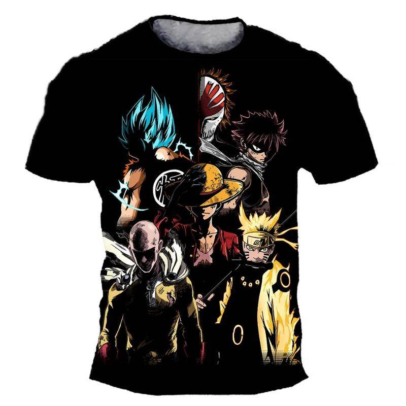 Mode Kid Anime One Piece Luffy T-Shirt Jungen Kleidung Kinder Jungen T-Shirt Kinder T-Shirt Sommer Kurzarm Tops Tees XL von Joom DACH