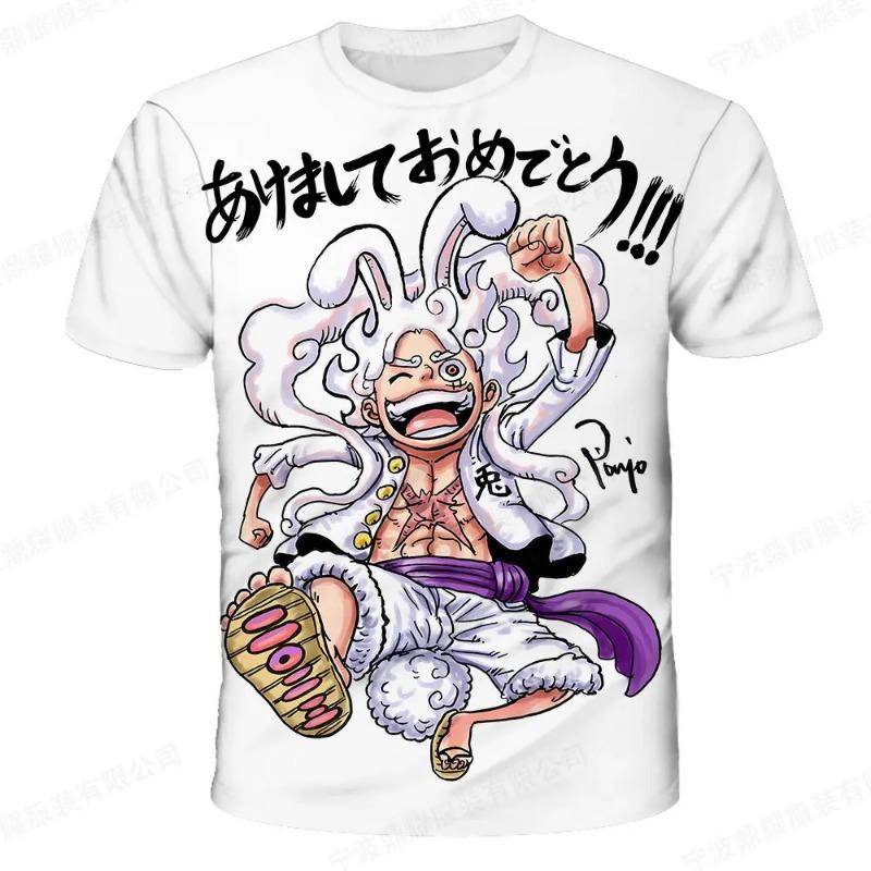 Mode Kid Anime One Piece Luffy T-Shirt Jungen Kleidung Kinder Jungen T-Shirt Kinder T-Shirt Sommer Kurzarm Tops Tees XL von Joom DACH