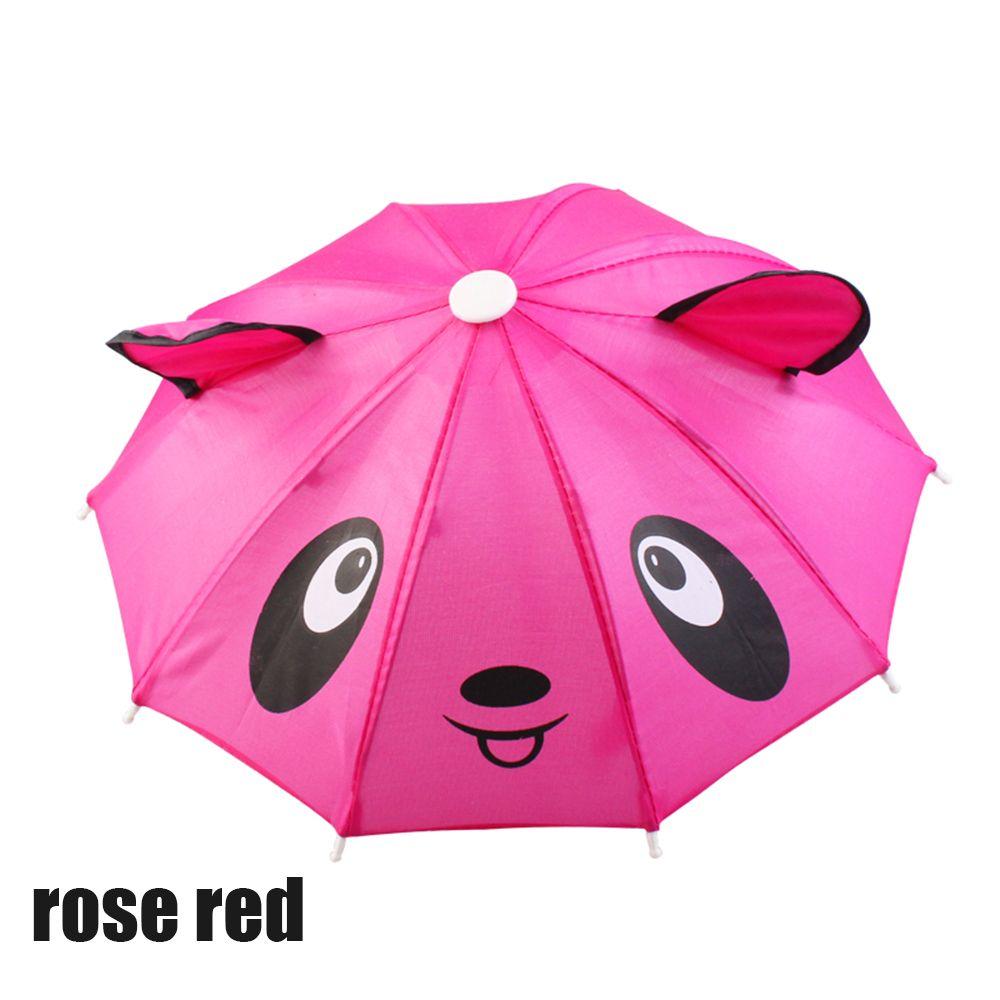 Mode Kinder Geschenk Puppen Tier Muster Regenschirme Regenschirm Sonnenschirm Puppe Zubehör rose rot von Joom DACH
