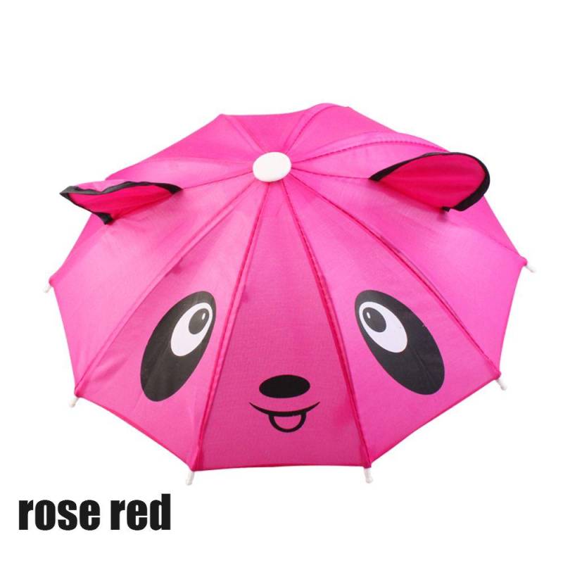 Mode Kinder Geschenk Puppen Tier Muster Regenschirme Regenschirm Sonnenschirm Puppe Zubehör rose rot von Joom DACH