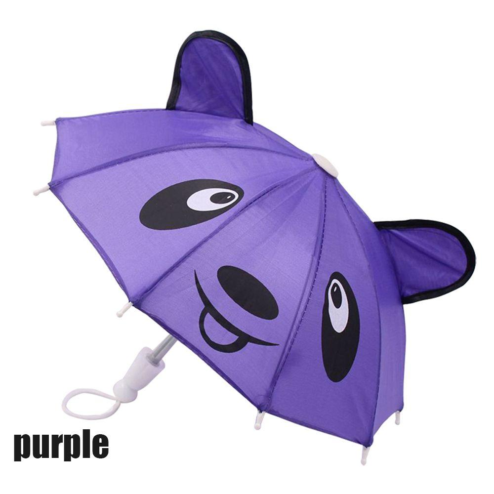 Mode Kinder Geschenk Puppen Tier Muster Regenschirme Regenschirm Sonnenschirm Puppe Zubehör violett von Joom DACH