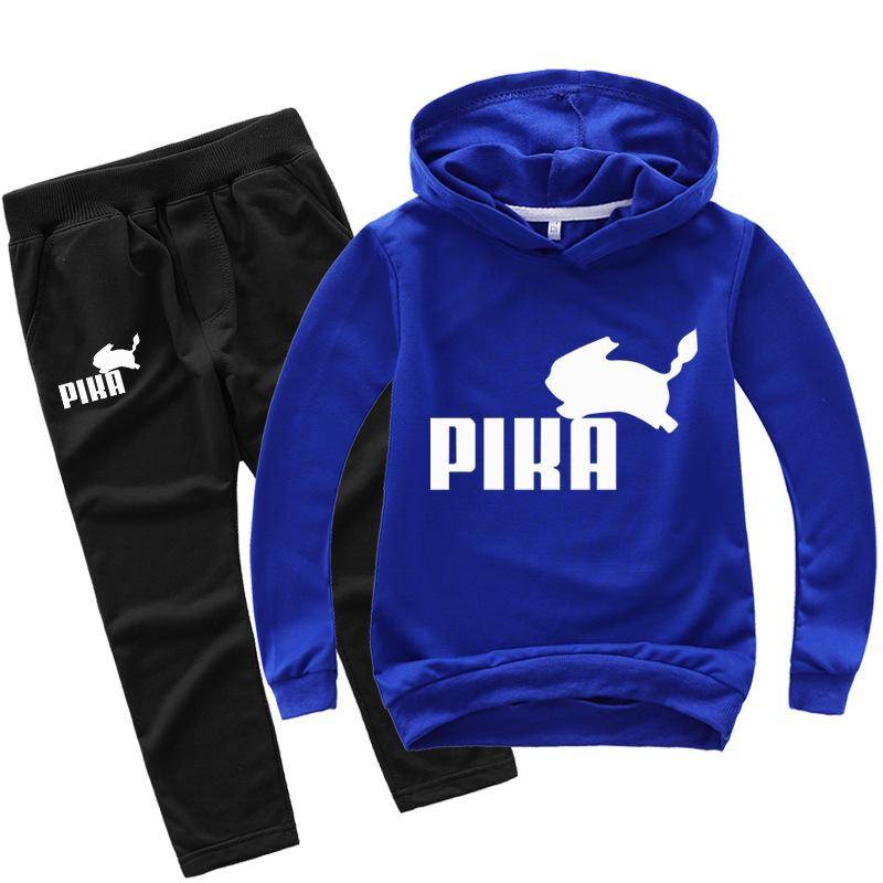 Mode Kinder Hoodies Set Schöne Eichhörnchen Hoodie Kinder Anime Drucken Jungen Hoodies Jogging Hosen 2 stücke Set Sweatshirts Kinder kleidung 140cm blau von Joom DACH