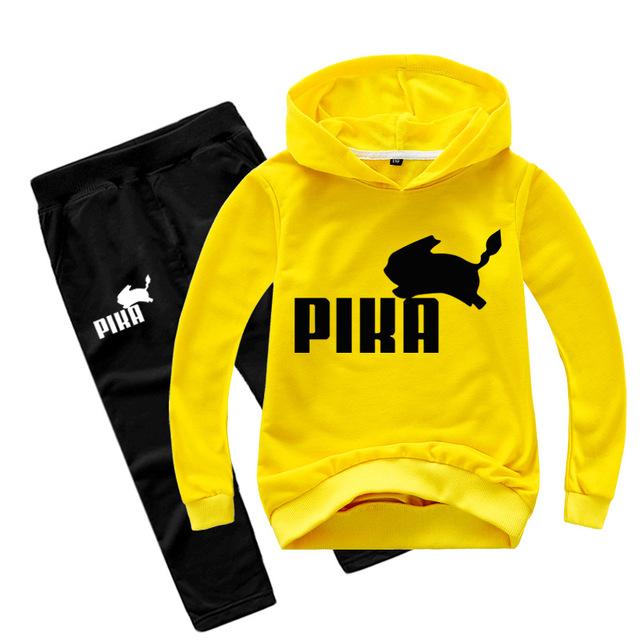 Mode Kinder Hoodies Set Schöne Eichhörnchen Hoodie Kinder Anime Drucken Jungen Hoodies Jogging Hosen 2 stücke Set Sweatshirts Kinder kleidung 150cm gelb von Joom DACH