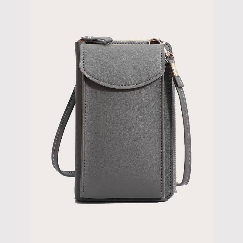 Mode Kleine Umhängetaschen Frauen Mini PU Leder Schulter Messenger Tasche Damen Clutch Handy Tasche Geldbörse Handtasche 11x4x19.5cm dunkelgraue von Joom DACH