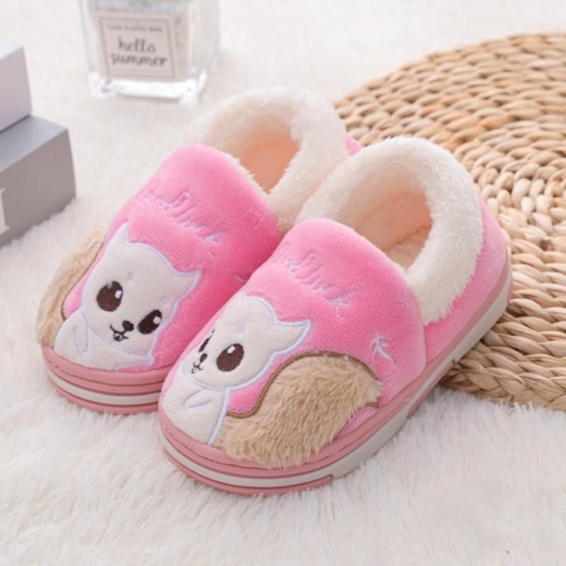 Mode Kleinkind Mädchen Hausschuhe Winter Warme Schuhe Casual Home Gear Baby Junge Anti-rutsch Sohle Faulenzer Cartoon Eichhörnchen Kinder Schuhe 26-27 rosa von Joom DACH