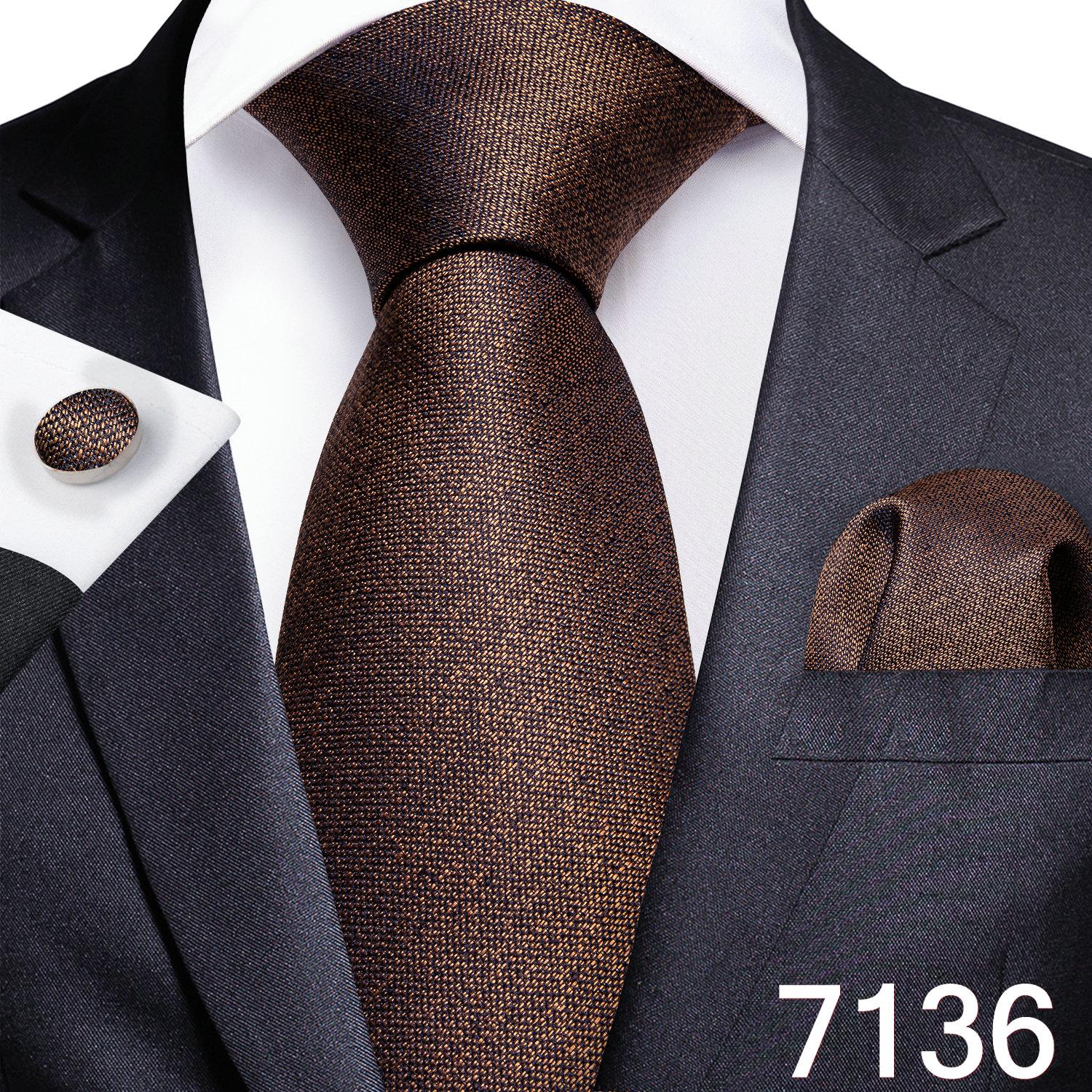 Mode-Krawatte für Herren, einfarbig, Hochzeitskrawatte, Seidenkrawatte, Taschentuch, Manschettenknöpfe für Business, Dibangu N-7136 Mode-Krawatte für Herren, einfarbig, Hochzeitskrawatte, Seidenkrawatte, Taschentuch, Manschettenknöpfe für Business, Dibangu N-7136 von Joom DACH