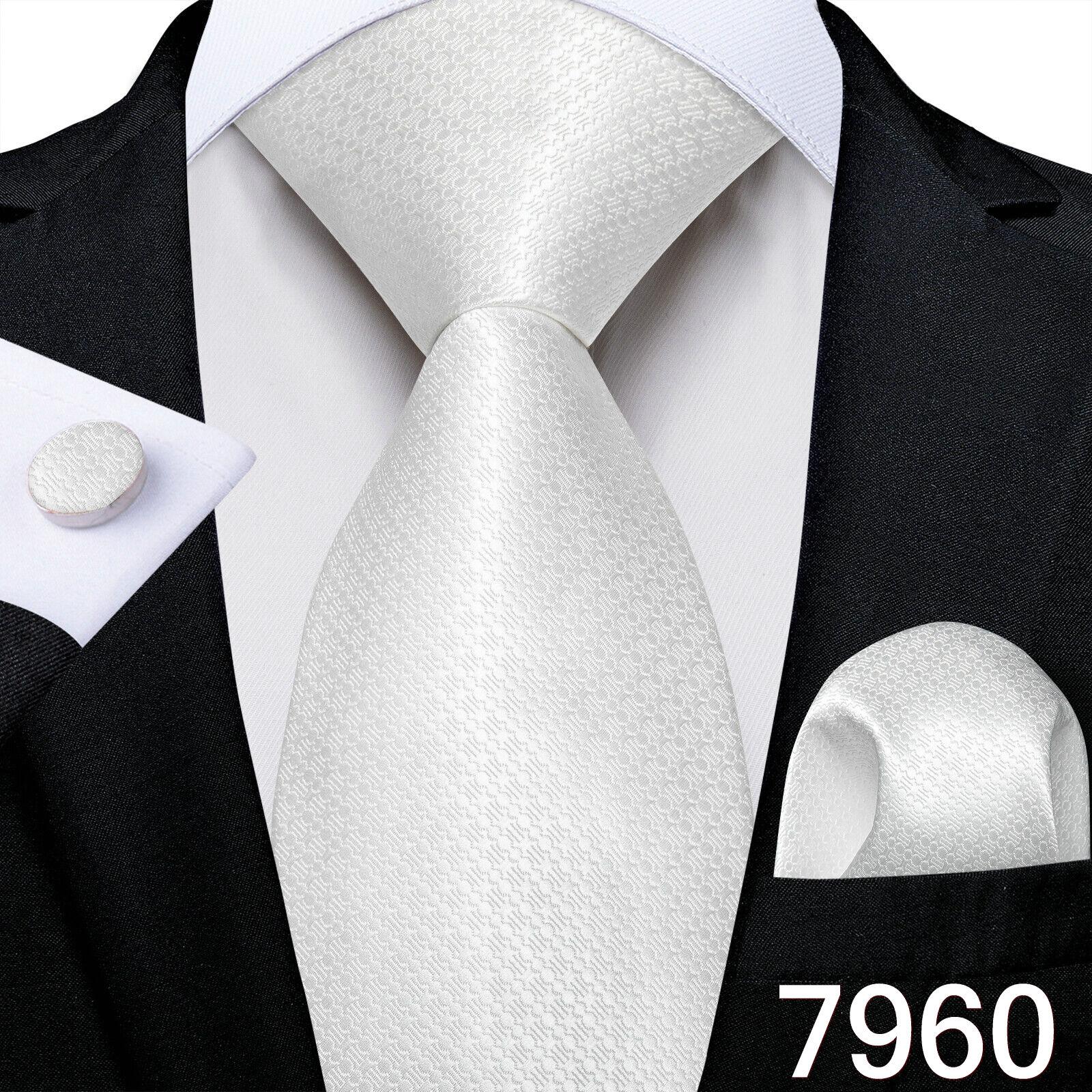 Mode-Krawatte für Herren, einfarbig, Hochzeitskrawatte, Seidenkrawatte, Taschentuch, Manschettenknöpfe für Business, Dibangu N-7960 von Joom DACH