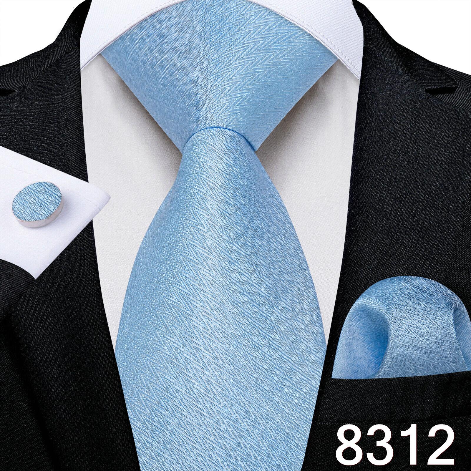 Mode-Krawatte für Herren, einfarbig, Hochzeitskrawatte, Seidenkrawatte, Taschentuch, Manschettenknöpfe für Business, Dibangu N-8312 von Joom DACH