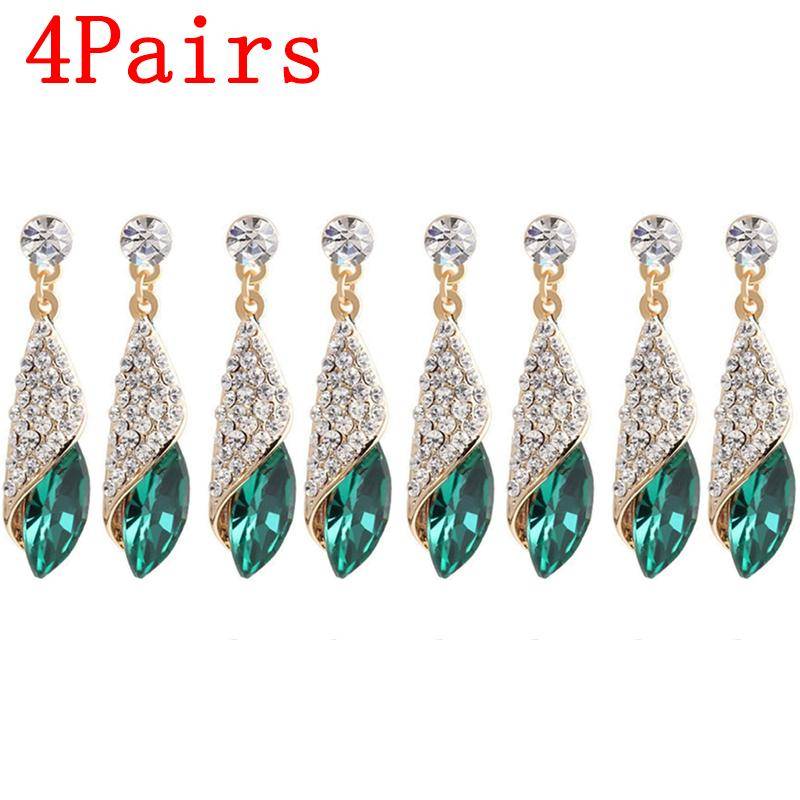 Mode Kristall Ohrring Damen Strass Wassertropfen Ohrringe Elegantes Schmuckstück Party Hochzeit Abendkleid Accessoires Funkelnde Hängeohrringe für Sie One Size von Joom DACH