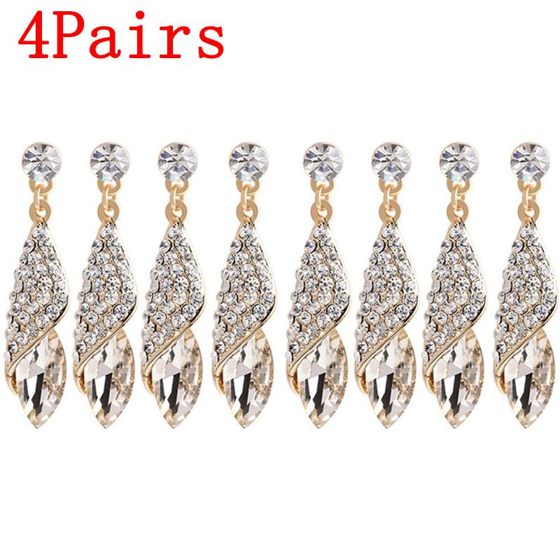 Mode Kristall Ohrring Damen Strass Wassertropfen Ohrringe Elegantes Schmuckstück Party Hochzeit Abendkleid Accessoires Funkelnde Hängeohrringe für Sie One Size von Joom DACH