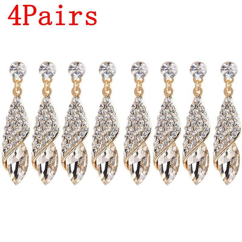 Mode Kristall Ohrring Damen Strass Wassertropfen Ohrringe Elegantes Schmuckstück Party Hochzeit Abendkleid Accessoires Funkelnde Hängeohrringe für Sie One Size von Joom DACH