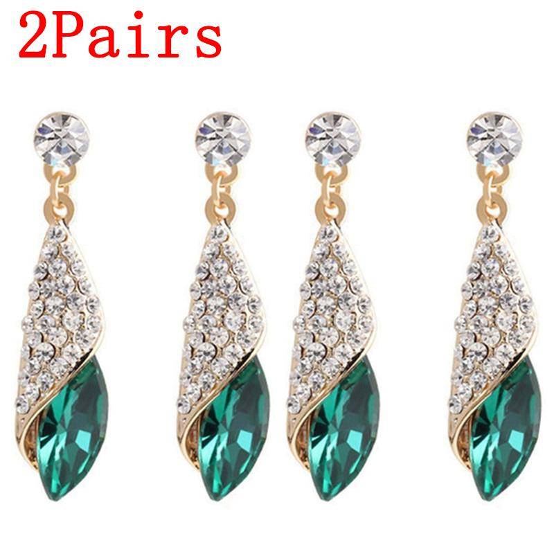 Mode Kristall Ohrring Damen Strass Wassertropfen Ohrringe Elegantes Schmuckstück Party Hochzeit Abendkleid Accessoires Funkelnde Hängeohrringe für Sie One Size von Joom DACH
