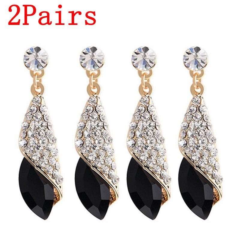 Mode Kristall Ohrring Damen Strass Wassertropfen Ohrringe Elegantes Schmuckstück Party Hochzeit Abendkleid Accessoires Funkelnde Hängeohrringe für Sie One Size von Joom DACH