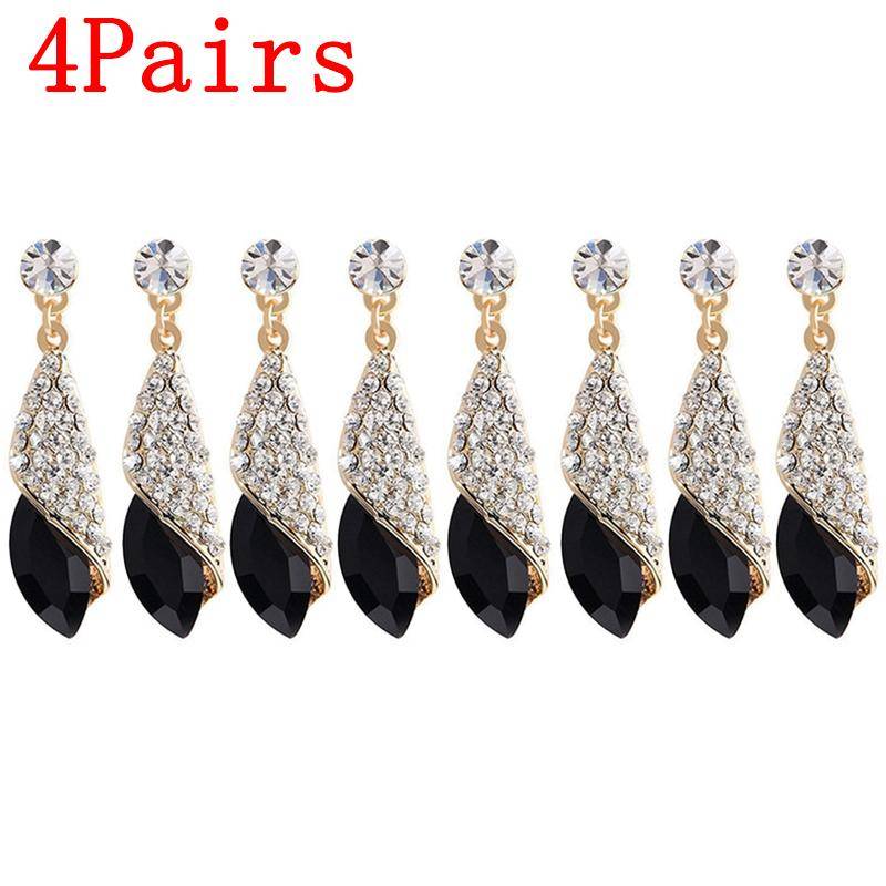 Mode Kristall Ohrring Damen Strass Wassertropfen Ohrringe Elegantes Schmuckstück Party Hochzeit Abendkleid Accessoires Funkelnde Hängeohrringe für Sie One Size von Joom DACH