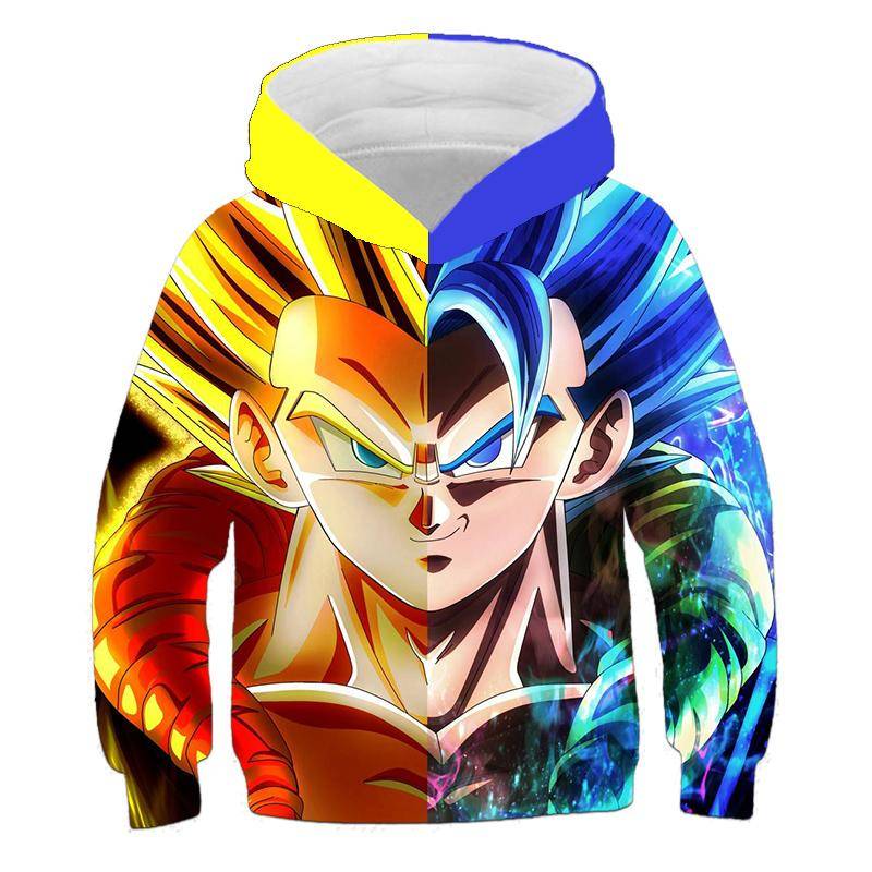 Mode Lässig Anime Cartoon Goku Hoodies 3D Gedruckt Kinder Sweatshirts Junge Mädchen Kinder Coole Streetwear Pullover Tops 140 von Joom DACH