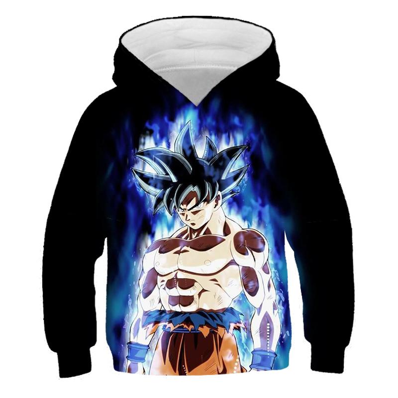Mode Lässig Anime Cartoon Goku Hoodies 3D Gedruckt Kinder Sweatshirts Junge Mädchen Kinder Coole Streetwear Pullover Tops 140 von Joom DACH