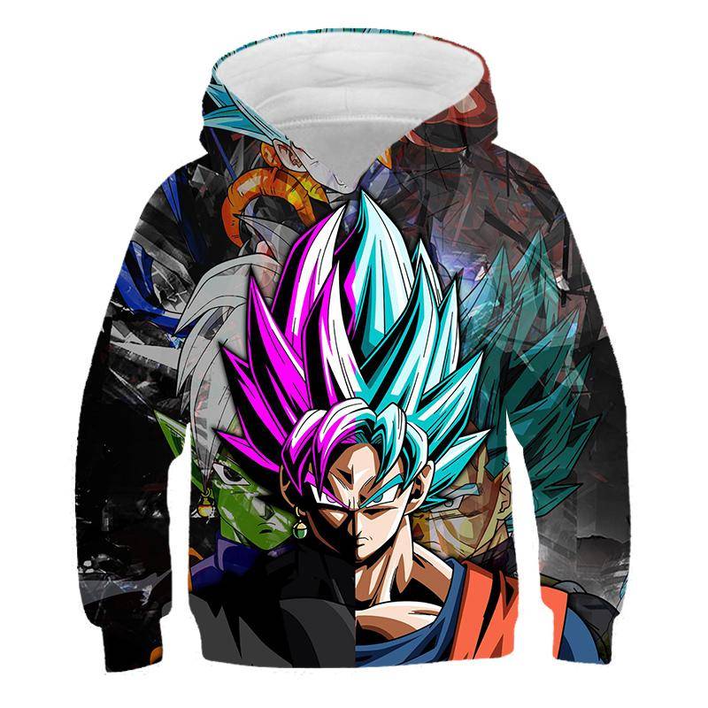 Mode Lässig Anime Cartoon Goku Hoodies 3D Gedruckt Kinder Sweatshirts Junge Mädchen Kinder Coole Streetwear Pullover Tops 160 von Joom DACH