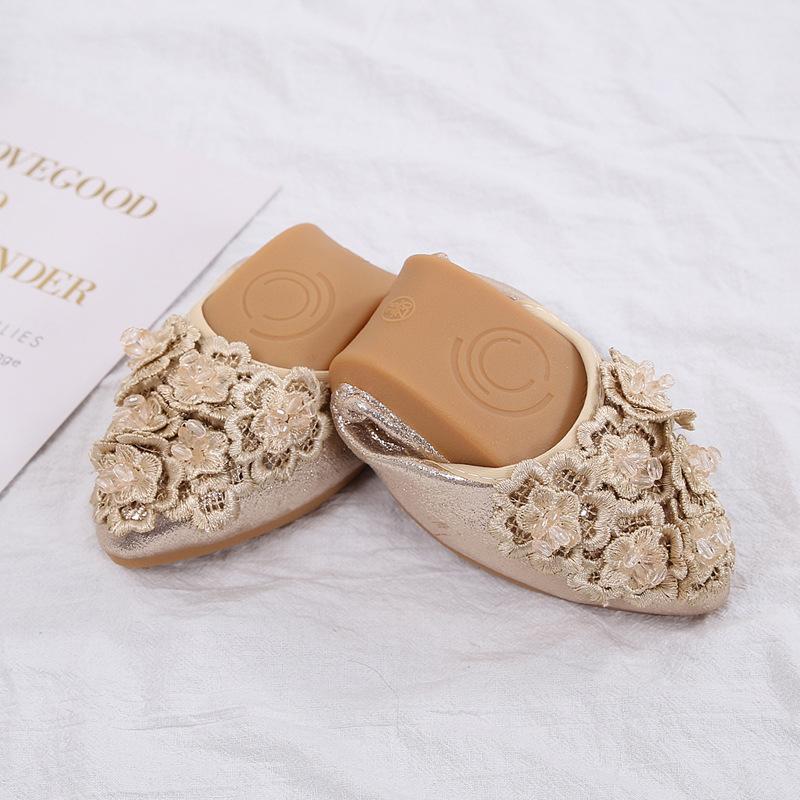 Mode Lässig Flache Schuhe Frau Sommer Bequeme Weichen sohlen Strass Spitz Flache Frauen Schuhe 43 von Joom DACH