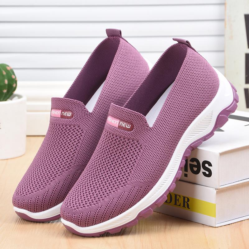 Mode Lässig Fliegen Gewebt Damenschuhe Neue Slip-on Lazy Flachboden Sportschuhe Damen Leichte Student Laufnetzschuhe Damen 41 von Joom DACH