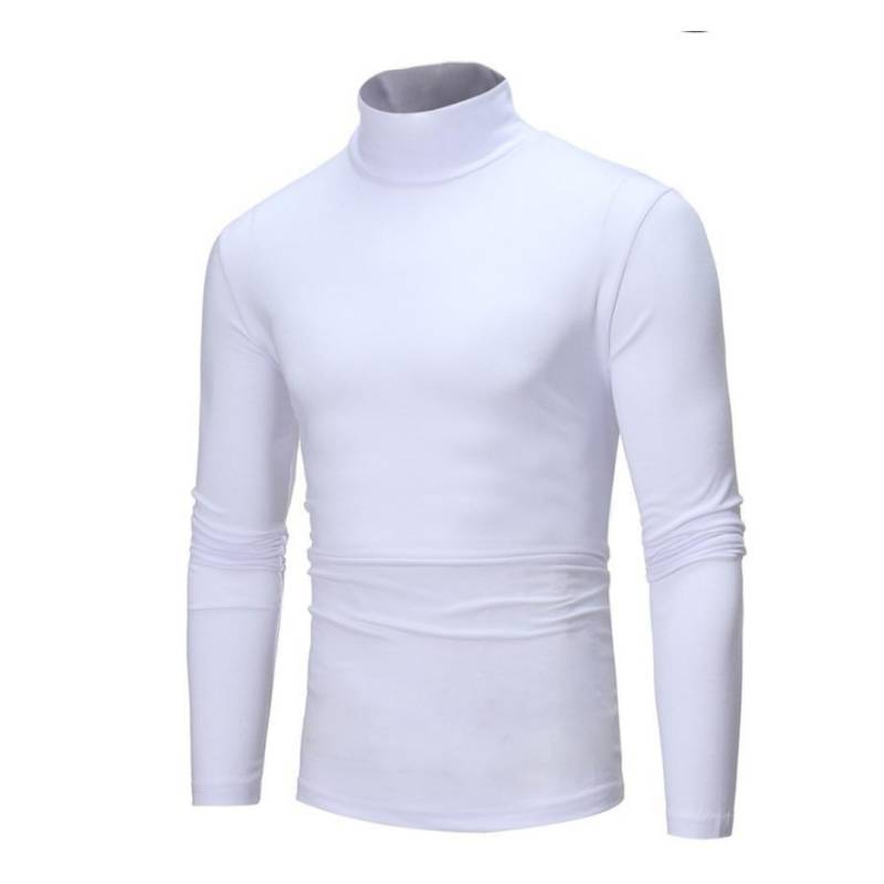 Mode Langarm Rollkragen Männer Pullover Weiche Einfarbig Dehnbare Gestrickte Hemd für Herbst Winter Top M weiß von Joom DACH