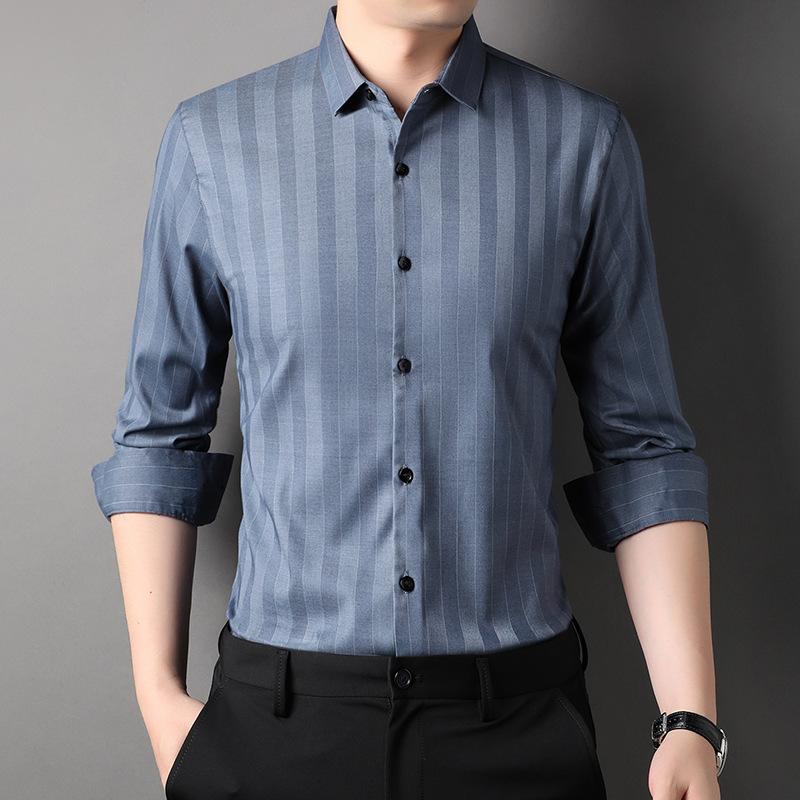 Mode Langarmhemd Herren Neues Herbst Freizeit Hemd Business Temperament Revers Hübsches Hemd 185/3XL von Joom DACH