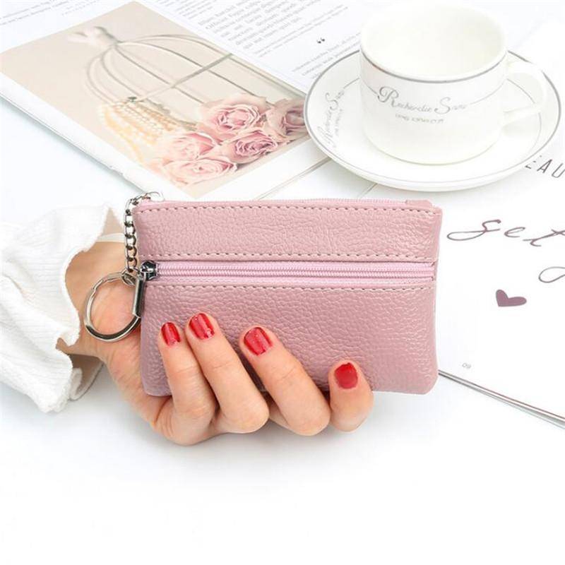Mode Leder Geldbörse Frauen Kleine Brieftasche Geldbörsen Mini Reißverschluss Geldbeutel Kindertasche Geldbörsen Schlüsselhalter Clutch rosa von Joom DACH