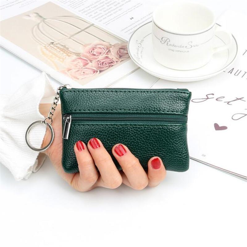 Mode Leder Geldbörse Frauen Kleine Brieftasche Geldbörsen Mini Reißverschluss Geldbeutel Kindertasche Geldbörsen Schlüsselhalter Clutch grün von Joom DACH